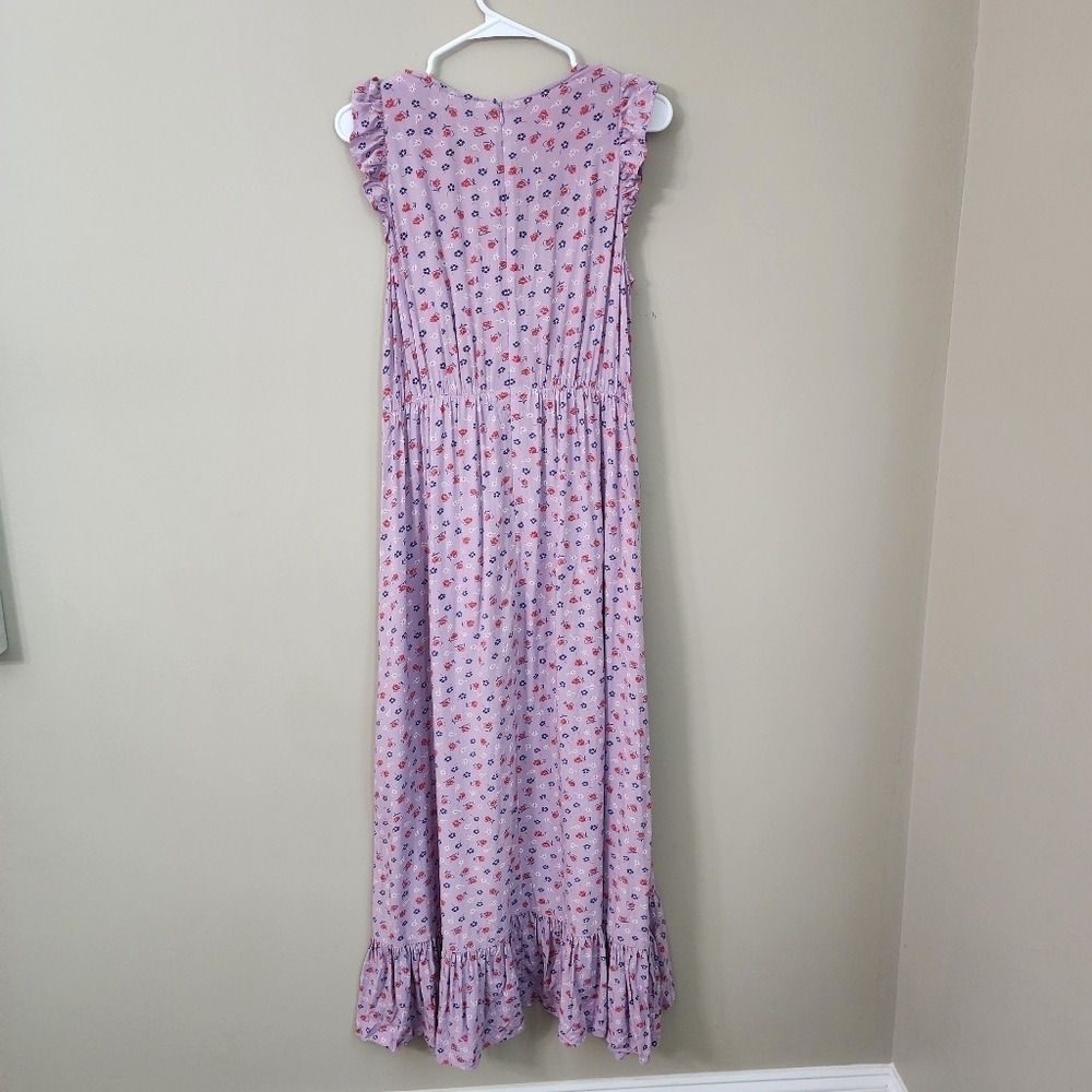 Madewell Floral Ruffle Edged Maxi Dress  Size 2 - Picture 4 of 10